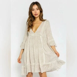 If Only Khaki Leopard Print Swing Dress